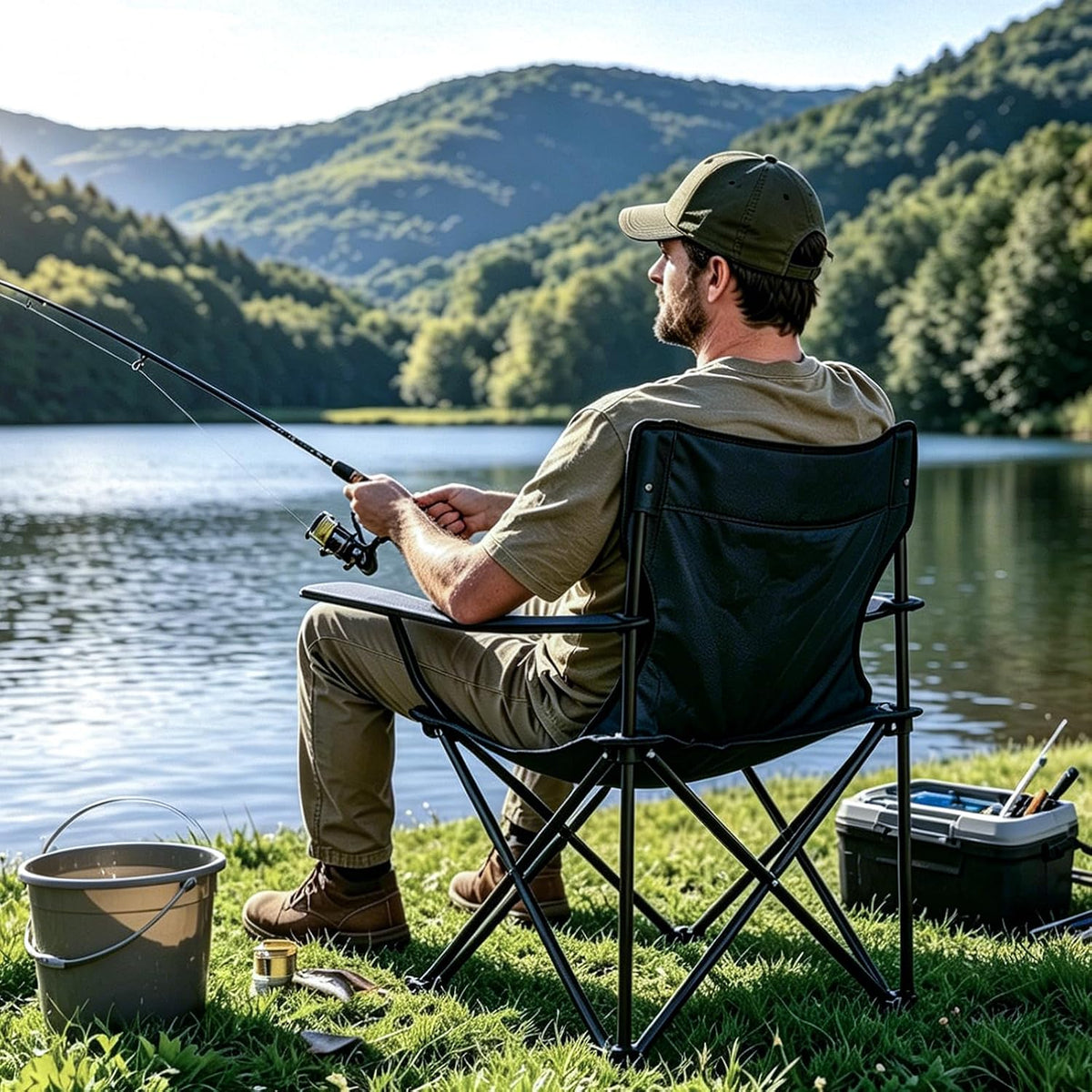Portable Folding Camping Stool Outdoor Lightweight Foot Stool & Carry Bag