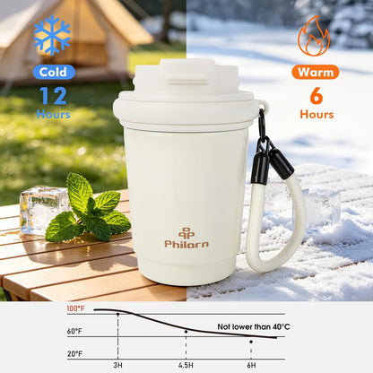 11 oz Travel Coffee Mug Spill Proof Leak Proof Coffee Tumbler | Stainless Steel Thermal Coffee Cup with Lid for Hot and Iced Drinks, Portable Tumbler for Women