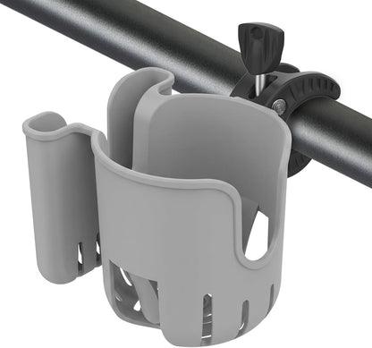 Stroller Cup Holder Attachment with Phone Holder Black