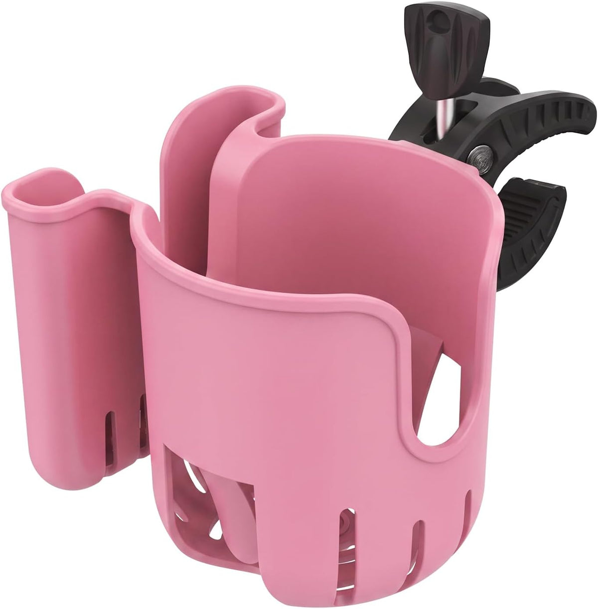 Stroller Cup Holder Attachment with Phone Holder Black