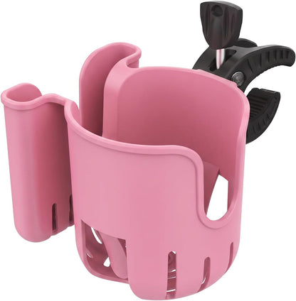 Stroller Cup Holder Attachment with Phone Holder Black