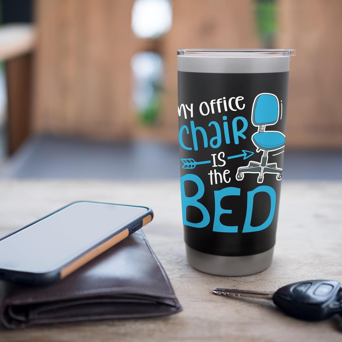 My Office Chair Is the Bed Stainless Steel Insulated Tumbler
