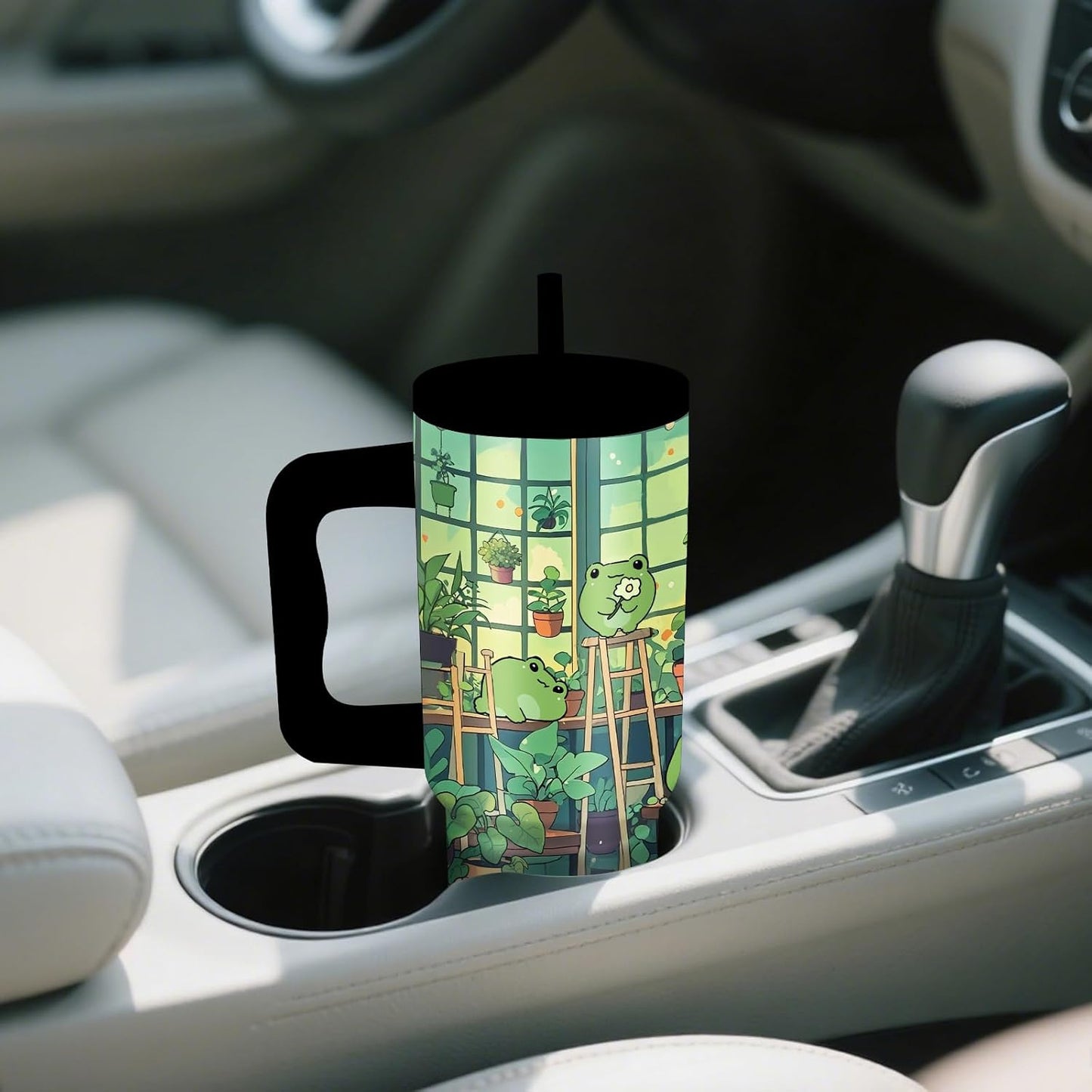 Gifts for Women - 24 oz Blue Tropical Fish Tumbler with Handle and Straw - Insulated Stainless Steel Cup, Leakproof, Cute Ocean Animal Lovers Travel Mug, Fits Car Cup Holders, Keeps Drinks Cold/Hot