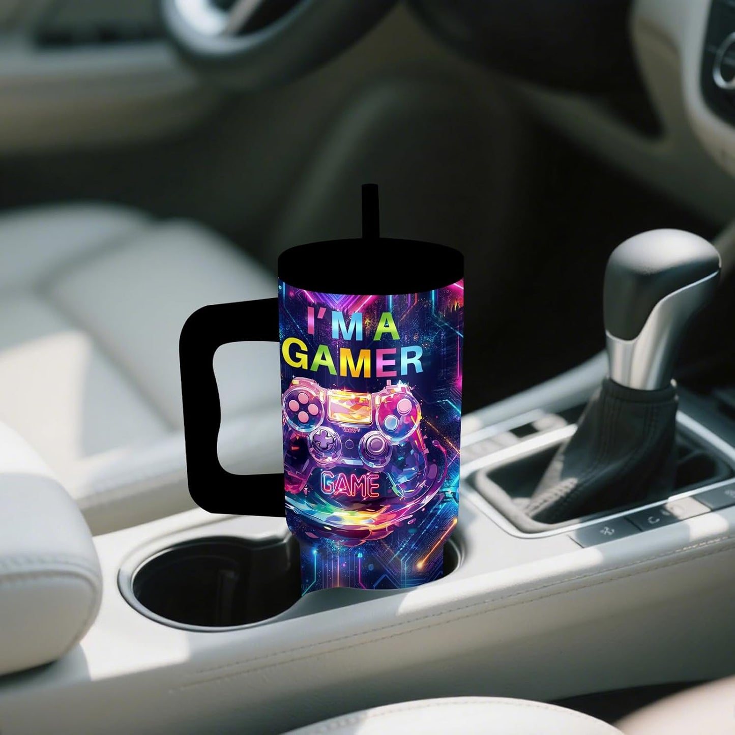 Gifts for Women - 24 oz Blue Tropical Fish Tumbler with Handle and Straw - Insulated Stainless Steel Cup, Leakproof, Cute Ocean Animal Lovers Travel Mug, Fits Car Cup Holders, Keeps Drinks Cold/Hot