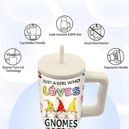 Gifts for Women - 24 oz Blue Tropical Fish Tumbler with Handle and Straw - Insulated Stainless Steel Cup, Leakproof, Cute Ocean Animal Lovers Travel Mug, Fits Car Cup Holders, Keeps Drinks Cold/Hot