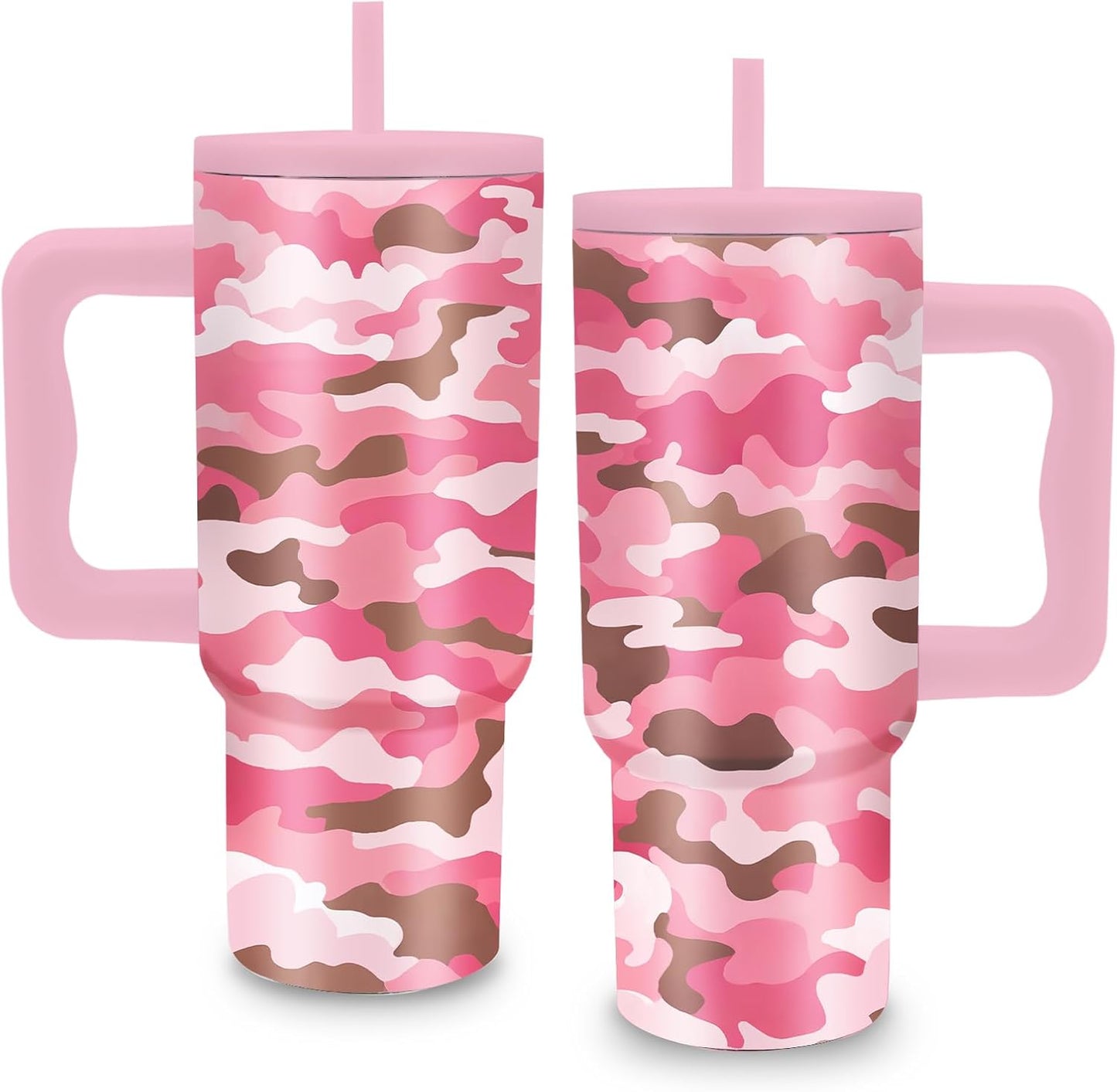 Gifts for Women - 24 oz Blue Tropical Fish Tumbler with Handle and Straw - Insulated Stainless Steel Cup, Leakproof, Cute Ocean Animal Lovers Travel Mug, Fits Car Cup Holders, Keeps Drinks Cold/Hot
