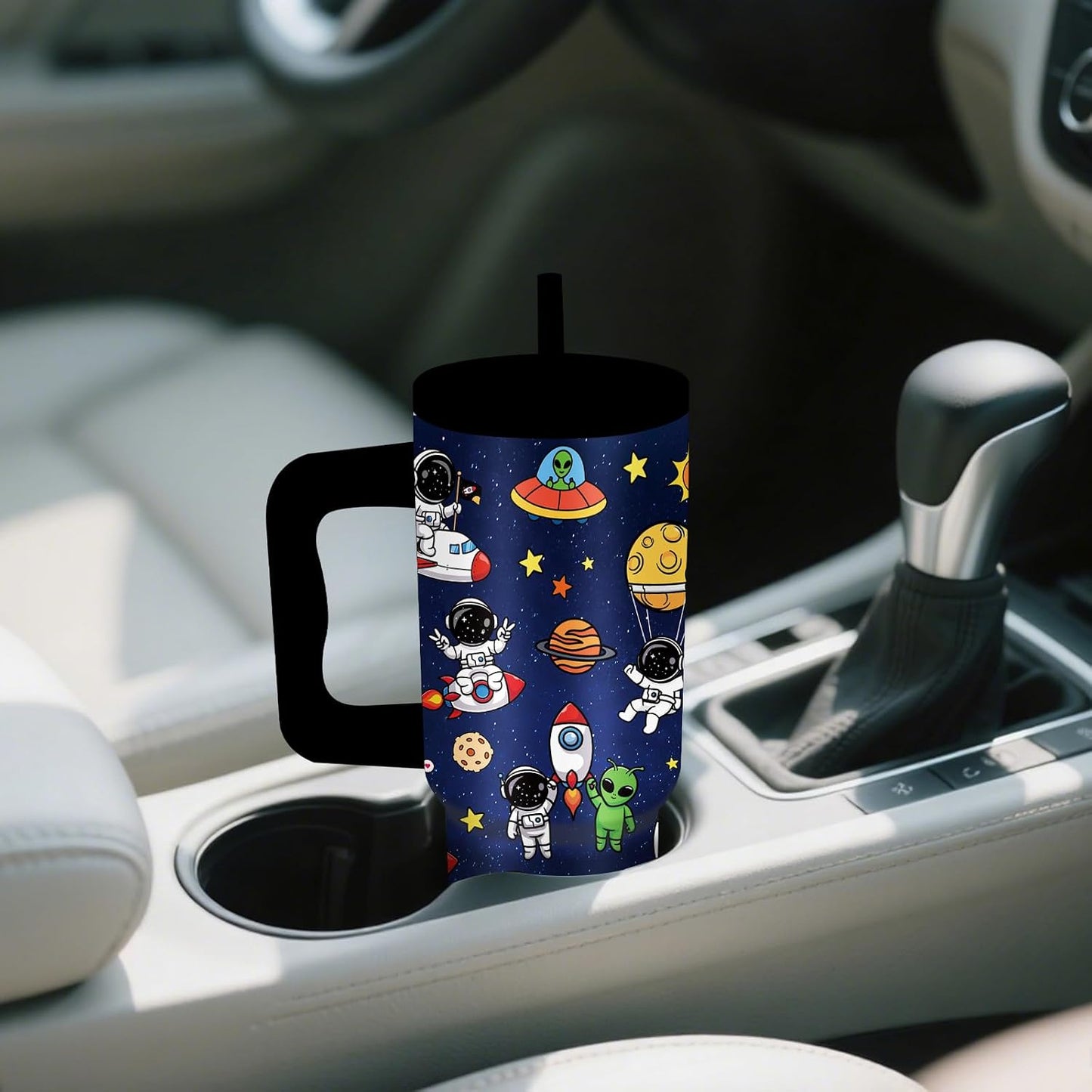 Gifts for Women - 24 oz Blue Tropical Fish Tumbler with Handle and Straw - Insulated Stainless Steel Cup, Leakproof, Cute Ocean Animal Lovers Travel Mug, Fits Car Cup Holders, Keeps Drinks Cold/Hot