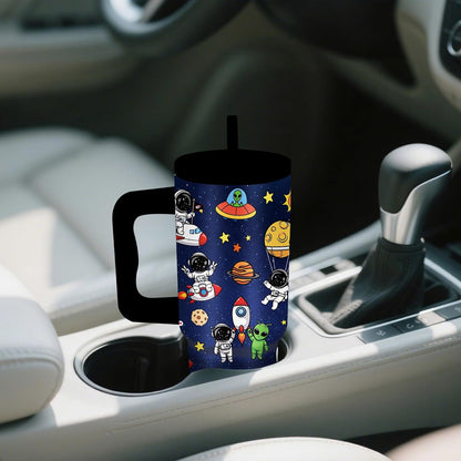 Gifts for Women - 24 oz Blue Tropical Fish Tumbler with Handle and Straw - Insulated Stainless Steel Cup, Leakproof, Cute Ocean Animal Lovers Travel Mug, Fits Car Cup Holders, Keeps Drinks Cold/Hot