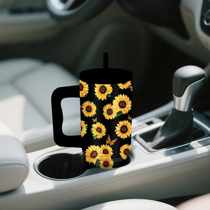 Gifts for Women - 24 oz Blue Tropical Fish Tumbler with Handle and Straw - Insulated Stainless Steel Cup, Leakproof, Cute Ocean Animal Lovers Travel Mug, Fits Car Cup Holders, Keeps Drinks Cold/Hot