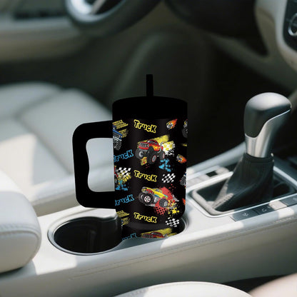 Gifts for Women - 24 oz Blue Tropical Fish Tumbler with Handle and Straw - Insulated Stainless Steel Cup, Leakproof, Cute Ocean Animal Lovers Travel Mug, Fits Car Cup Holders, Keeps Drinks Cold/Hot
