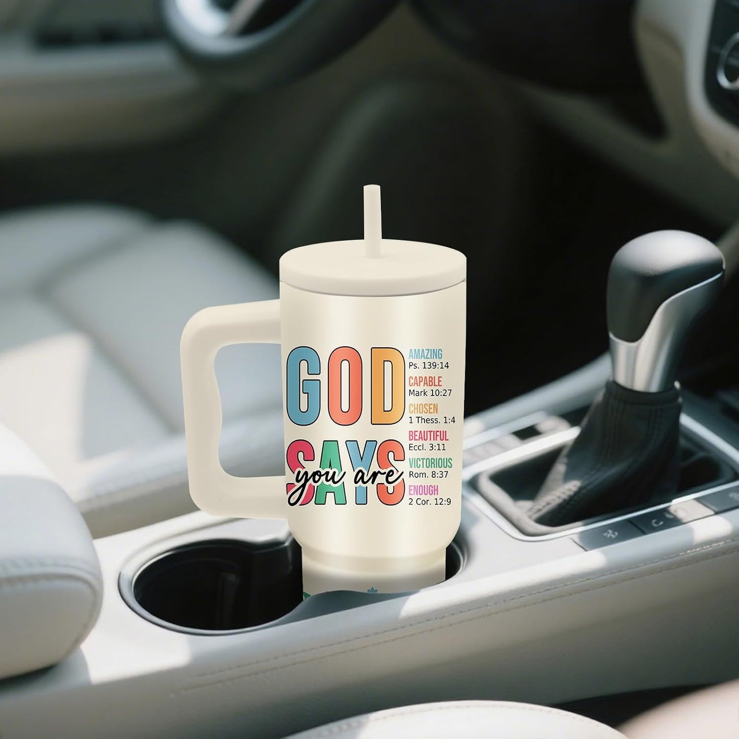 Gifts for Women - 24 oz Blue Tropical Fish Tumbler with Handle and Straw - Insulated Stainless Steel Cup, Leakproof, Cute Ocean Animal Lovers Travel Mug, Fits Car Cup Holders, Keeps Drinks Cold/Hot