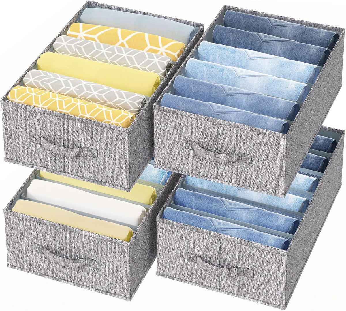 Wardrobe Clothes Organizer 4 Pack 6 Grid Closet Storage Divider Bins