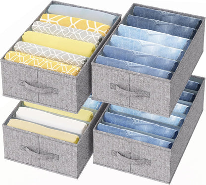 Wardrobe Clothes Organizer 4 Pack 6 Grid Closet Storage Divider Bins