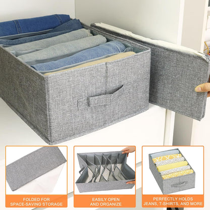 Wardrobe Clothes Organizer 4 Pack 6 Grid Closet Storage Divider Bins