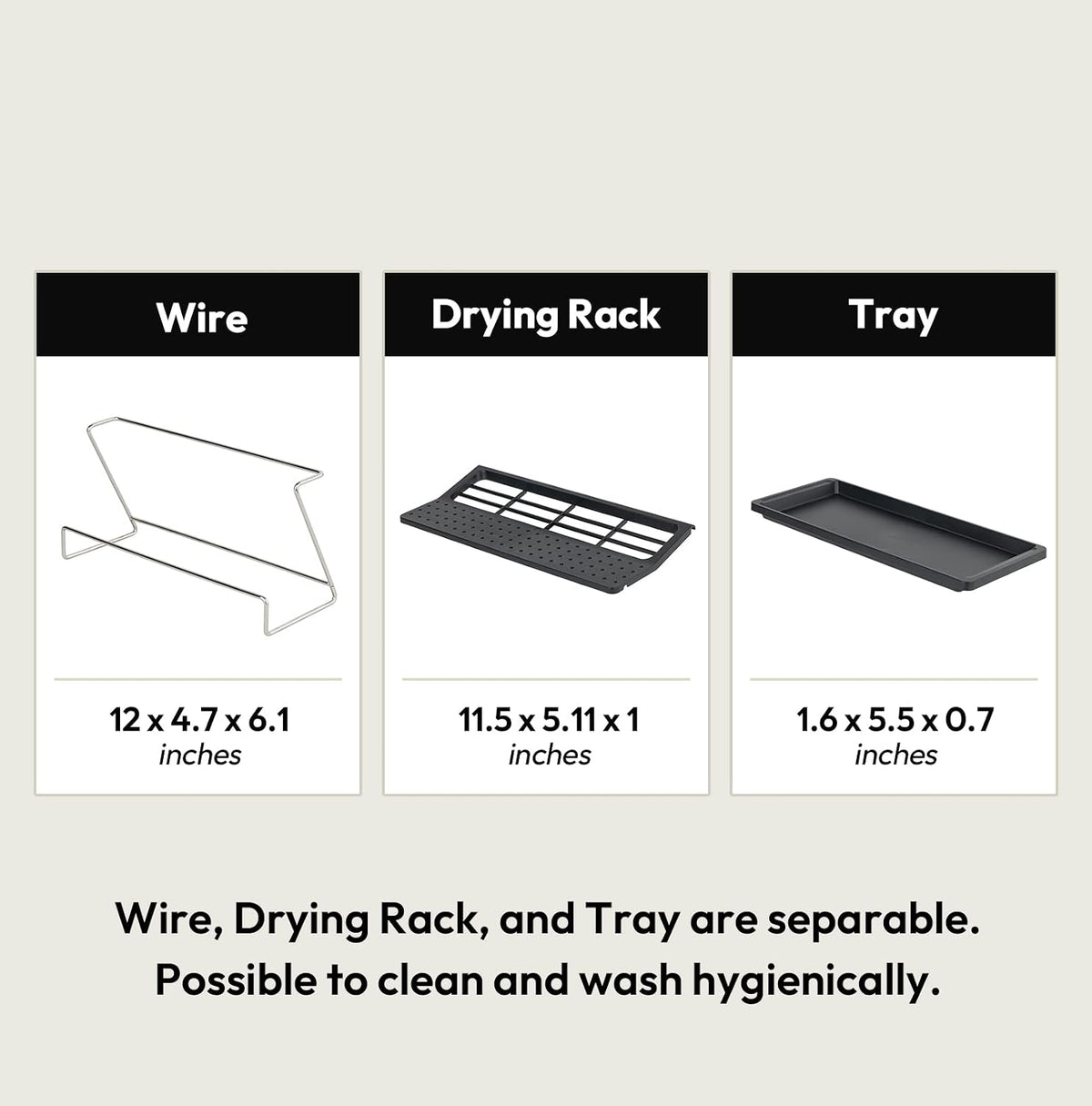Bottle Drying Rack with Drain Tray, Black