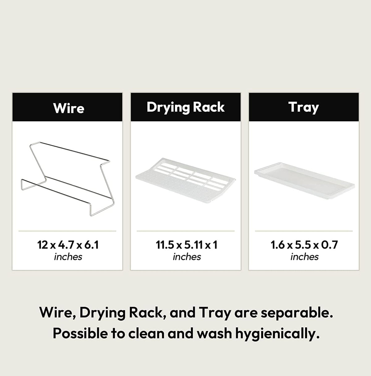 Bottle Drying Rack with Drain Tray, Black