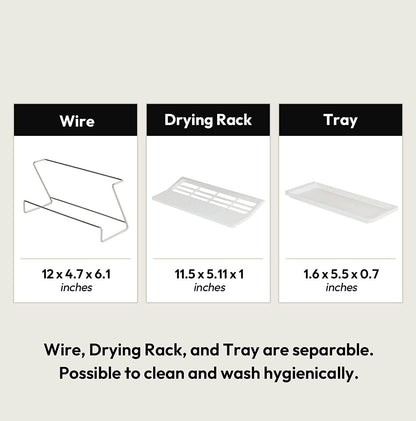 Bottle Drying Rack with Drain Tray, Black