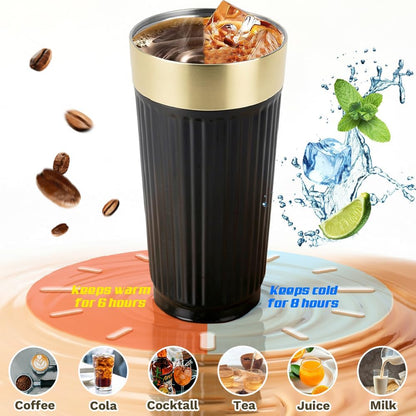 Vacuum Insulated Stainless Steel Travel Coffee Mug,Leak Proof Cup with Lid | 304 stainless steel mug with vacuum insulation, leak proof lid, silicone grip and car cup holder friendly design