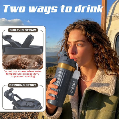 Vacuum Insulated Stainless Steel Travel Coffee Mug,Leak Proof Cup with Lid | 304 stainless steel mug with vacuum insulation, leak proof lid, silicone grip and car cup holder friendly design