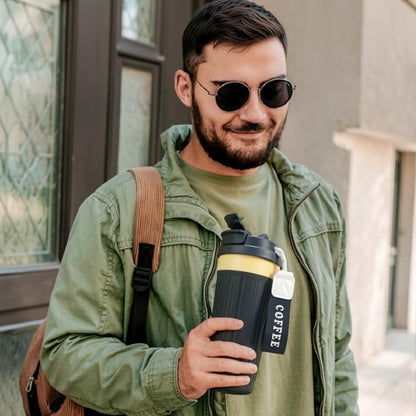 Vacuum Insulated Stainless Steel Travel Coffee Mug,Leak Proof Cup with Lid | 304 stainless steel mug with vacuum insulation, leak proof lid, silicone grip and car cup holder friendly design