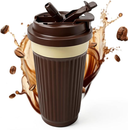 Vacuum Insulated Stainless Steel Travel Coffee Mug,Leak Proof Cup with Lid | 304 stainless steel mug with vacuum insulation, leak proof lid, silicone grip and car cup holder friendly design