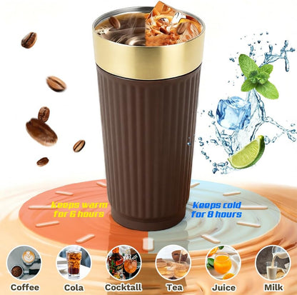 Vacuum Insulated Stainless Steel Travel Coffee Mug,Leak Proof Cup with Lid | 304 stainless steel mug with vacuum insulation, leak proof lid, silicone grip and car cup holder friendly design