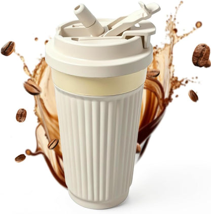 Vacuum Insulated Stainless Steel Travel Coffee Mug,Leak Proof Cup with Lid | 304 stainless steel mug with vacuum insulation, leak proof lid, silicone grip and car cup holder friendly design