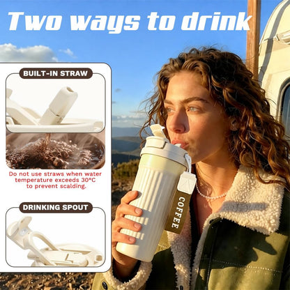 Vacuum Insulated Stainless Steel Travel Coffee Mug,Leak Proof Cup with Lid | 304 stainless steel mug with vacuum insulation, leak proof lid, silicone grip and car cup holder friendly design
