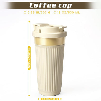 Vacuum Insulated Stainless Steel Travel Coffee Mug,Leak Proof Cup with Lid | 304 stainless steel mug with vacuum insulation, leak proof lid, silicone grip and car cup holder friendly design