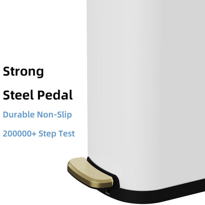 2.6 Gallon Slim Bathroom Trash Can with Soft Close Lid, 10L Stainless Steel Garbage Can with Removable Liner Bucket, for Narrow Spaces,Bathroom, Bedroom (Silver)