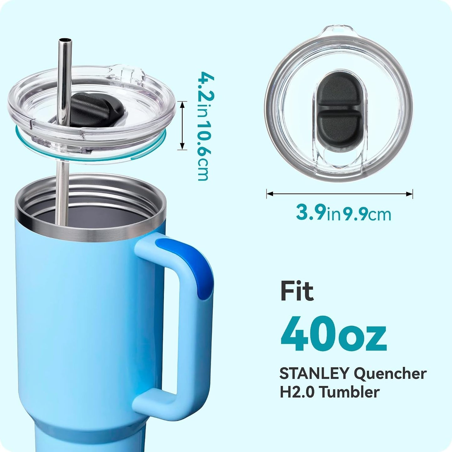 Replacement Tumbler Lid for STANLEY Quencher H2.0 Tumbler 20&30 oz | Stronghold Lid Spill Proof Splash Resistant