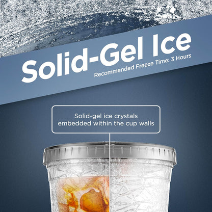 Freezable Iced Coffee Cup with Lid and Straw - Reusable Insulated Ice Tumbler with Grip Sleeve (20oz)
