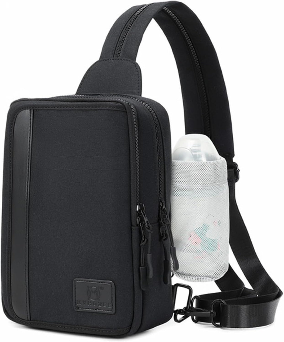 Sling Bag Crossbody Backpack Purse - 2 in 1 Nylon Cross Body Bag Diaper with Wipes Pouch, Water Bottle Pocket