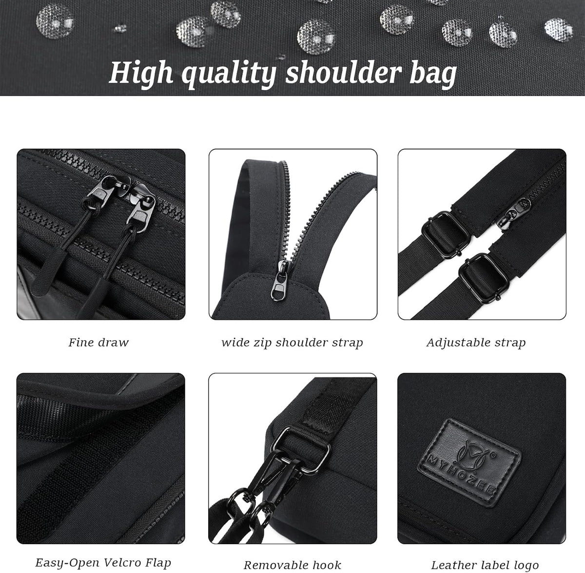 Sling Bag Crossbody Backpack Purse - 2 in 1 Nylon Cross Body Bag Diaper with Wipes Pouch, Water Bottle Pocket