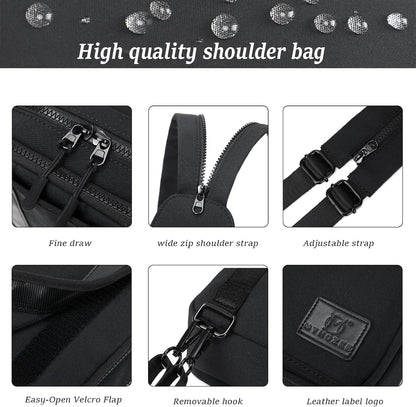Sling Bag Crossbody Backpack Purse - 2 in 1 Nylon Cross Body Bag Diaper with Wipes Pouch, Water Bottle Pocket