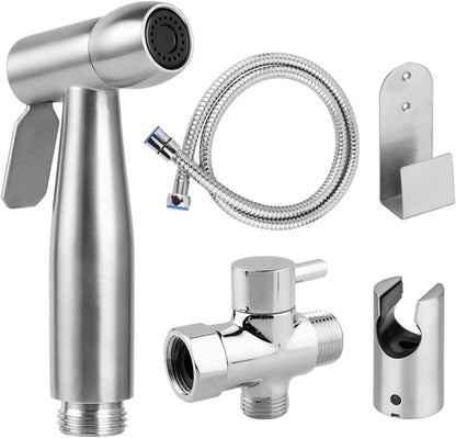 Handheld Bidet Sprayer | Cloth Diaper Sprayer | Modern Stainless Steel Bathroom Attachment with Hose