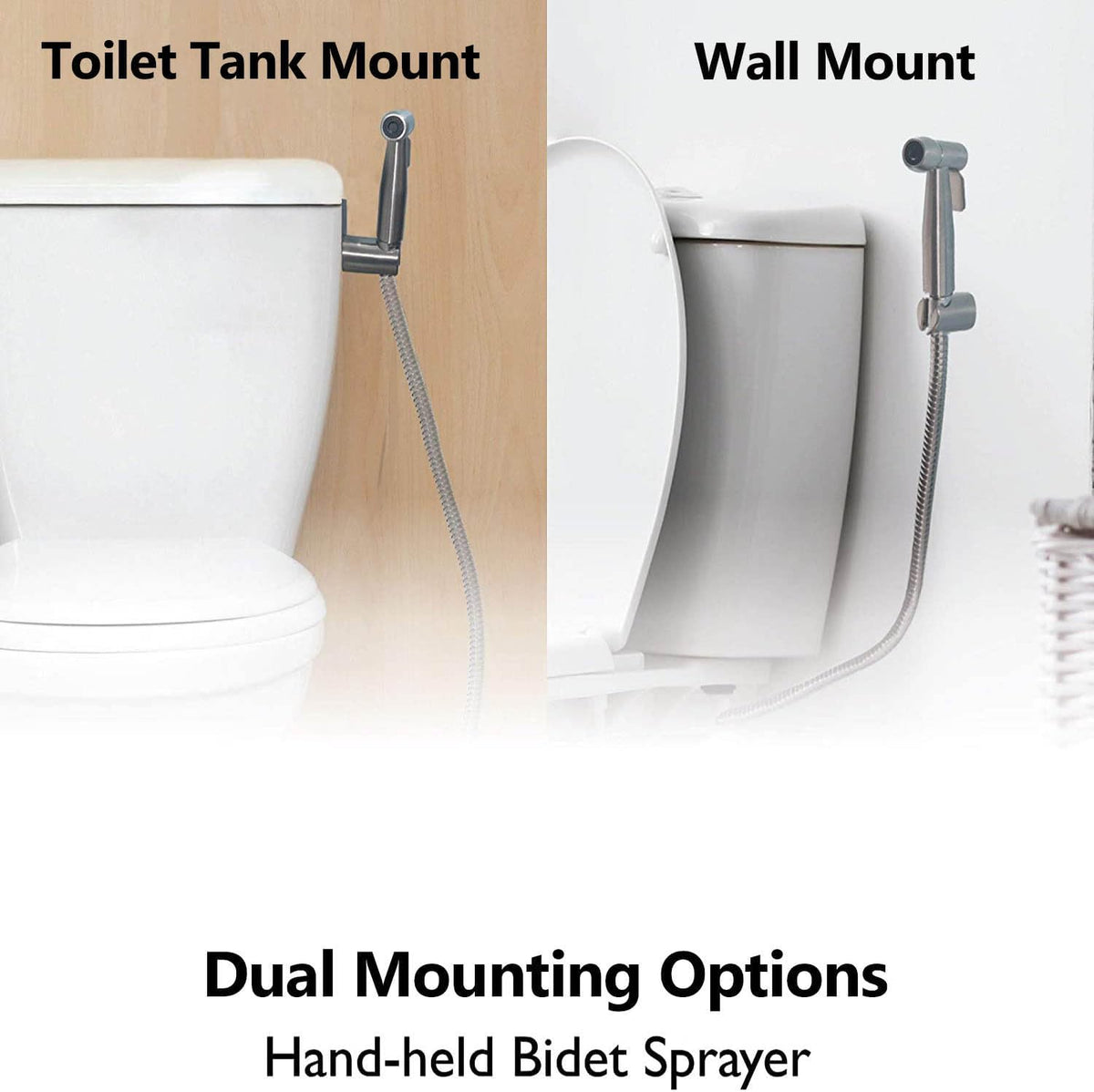 Handheld Bidet Sprayer | Cloth Diaper Sprayer | Modern Stainless Steel Bathroom Attachment with Hose
