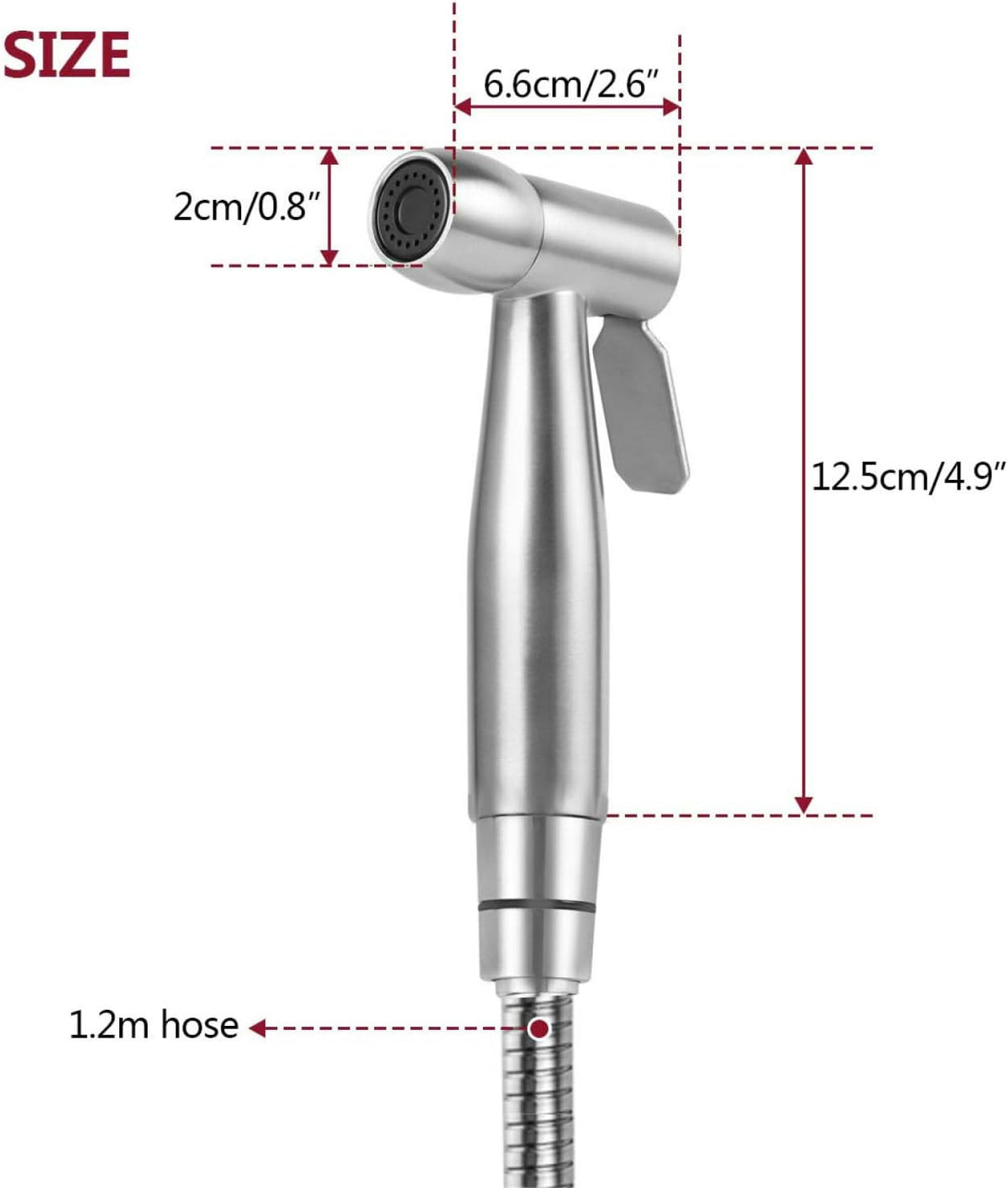 Handheld Bidet Sprayer | Cloth Diaper Sprayer | Modern Stainless Steel Bathroom Attachment with Hose