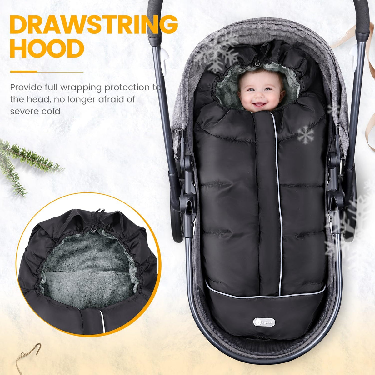Stroller Footmuff, Universal Baby Bunting Bag, Weather-Proof Blanket
