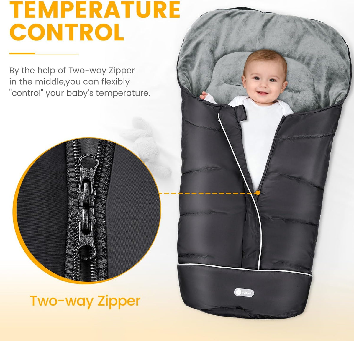 Stroller Footmuff, Universal Baby Bunting Bag, Weather-Proof Blanket