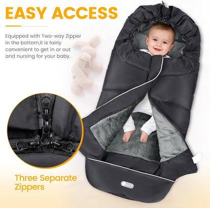 Stroller Footmuff, Universal Baby Bunting Bag, Weather-Proof Blanket