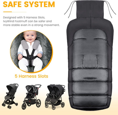 Stroller Footmuff, Universal Baby Bunting Bag, Weather-Proof Blanket