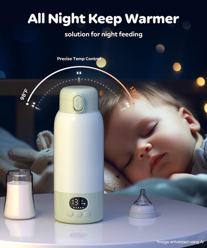Portable Bottle Warmer for Travel, 45W Fast Charging Milk Warmer 17oz