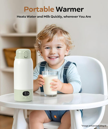 Portable Bottle Warmer for Travel, 45W Fast Charging Milk Warmer 17oz