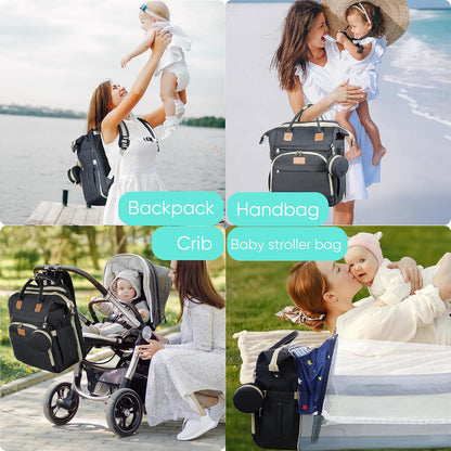 Baby Diaper Bag Backpack,Baby Shower Gifts, Multifunctional Travel Diaper Bag, Gifts for Mom with Portable Diaper Pad (Green)