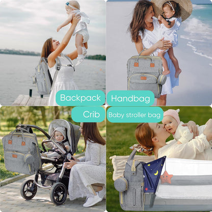 Baby Diaper Bag Backpack,Baby Shower Gifts, Multifunctional Travel Diaper Bag, Gifts for Mom with Portable Diaper Pad (Green)