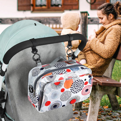 Stroller Organizer, Universal Stroller Organizer with Insulated Cup Holder Pocket, Dual Purpose Large Capacity Stroller Bag Caddy, Stroller Accessories Fits for Uppababy, Doona, Nuna Strollers