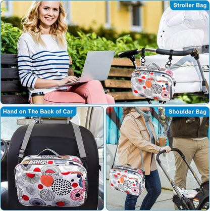 Stroller Organizer, Universal Stroller Organizer with Insulated Cup Holder Pocket, Dual Purpose Large Capacity Stroller Bag Caddy, Stroller Accessories Fits for Uppababy, Doona, Nuna Strollers