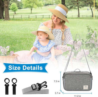 Stroller Organizer, Universal Stroller Organizer with Insulated Cup Holder Pocket, Dual Purpose Large Capacity Stroller Bag Caddy, Stroller Accessories Fits for Uppababy, Doona, Nuna Strollers