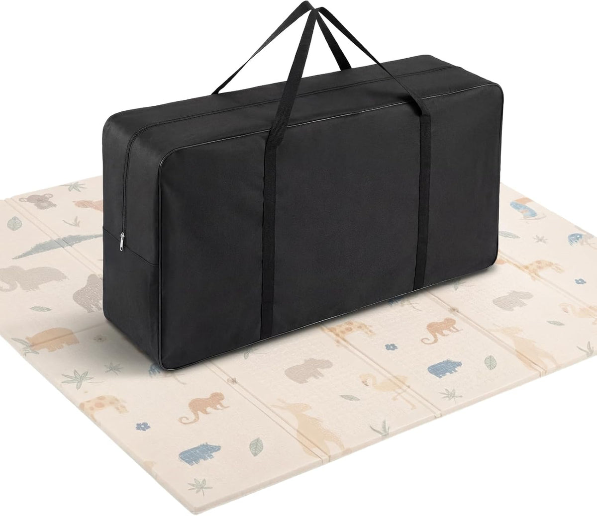 Extra Large Storage Bag for Play Mat 29.5 x 15.75 Inch Foldable Play Mat Stroage Bag 600d Waterproof Oxford Portable Handbag, Compatible with Baby Crawling/playing Pad for Travel and Home Storage